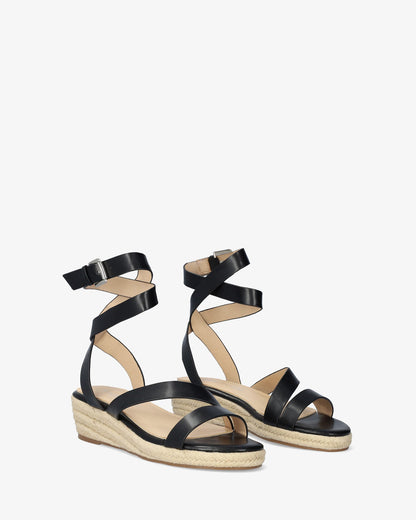 Sandalias con cuña en soft negro