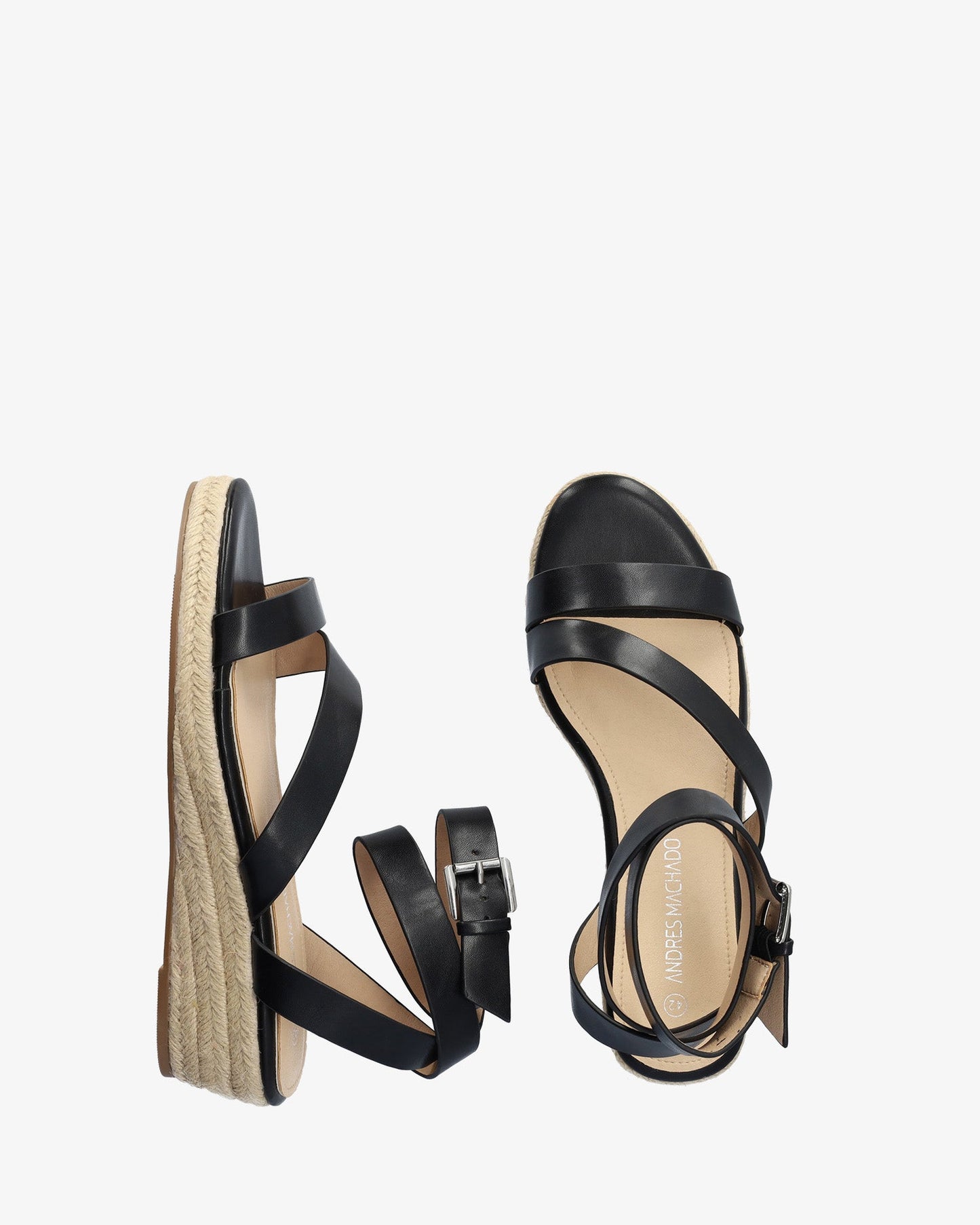 Sandalias con cuña en soft negro