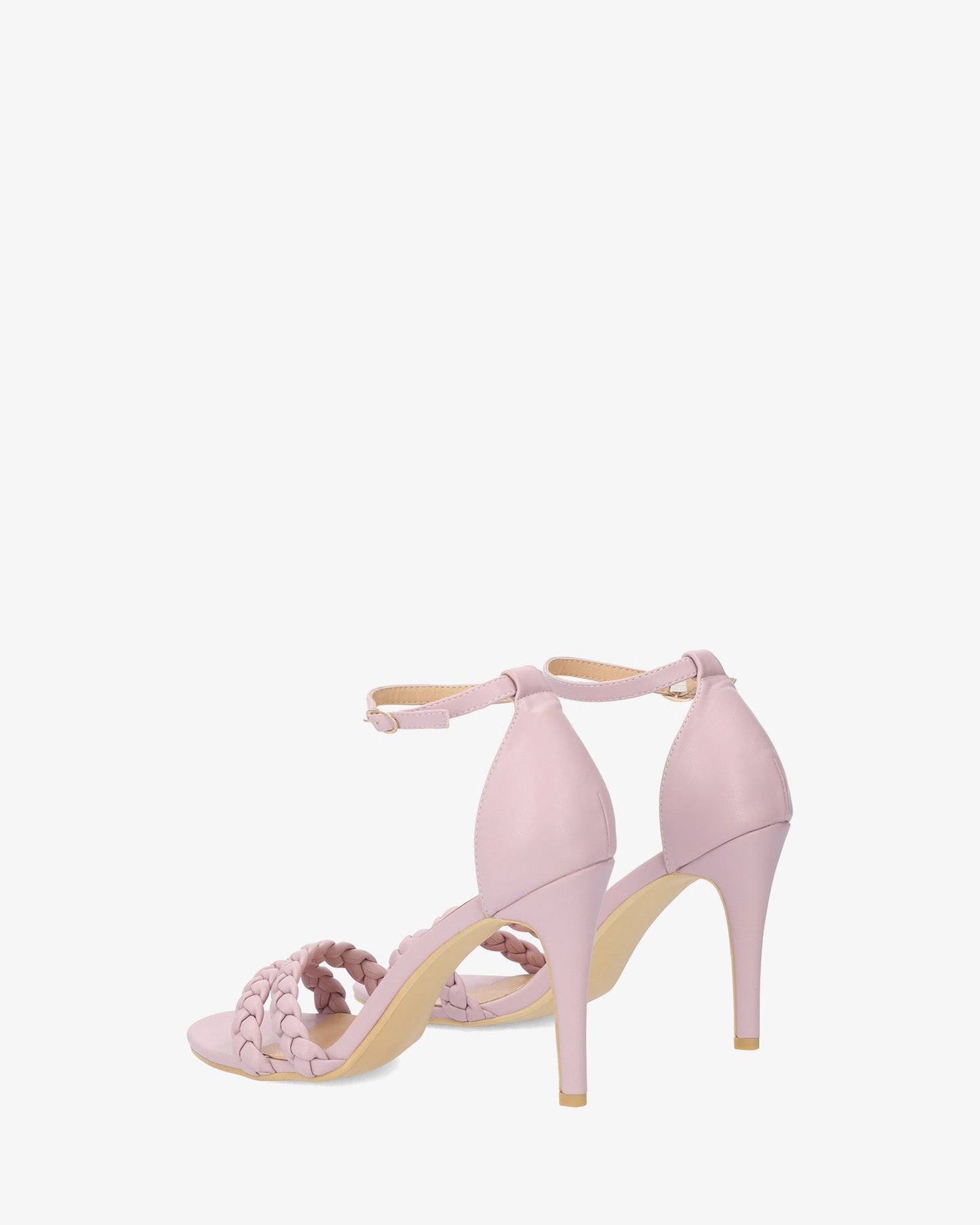 Sandalias en soft color malva con tacón