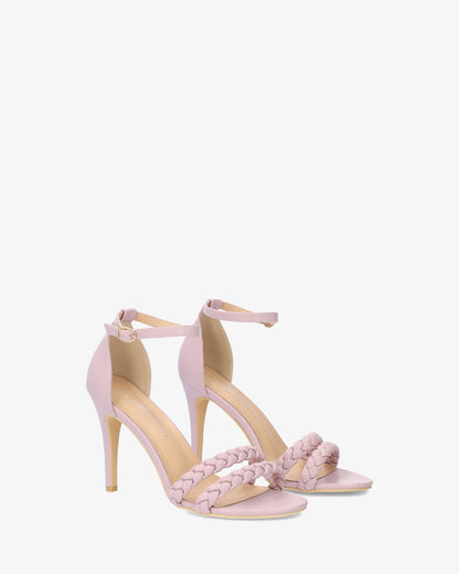 Sandalias en soft color malva con tacón
