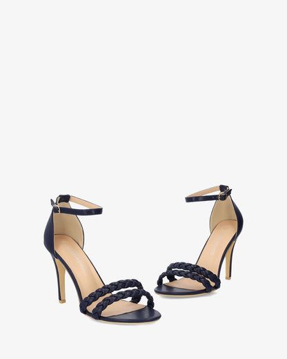 Sandalias en soft color marino con tacón
