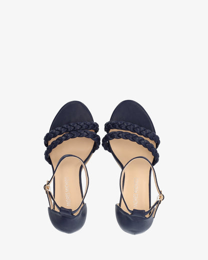 Sandalias en soft color marino con tacón