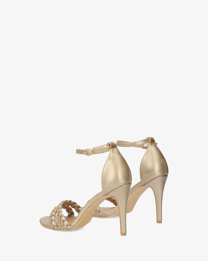Soft gold sandals with heels