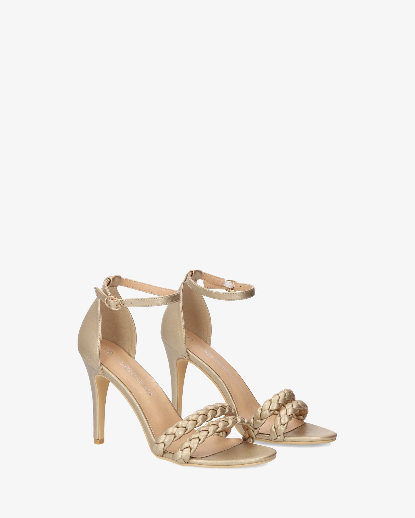 Soft gold sandals with heels