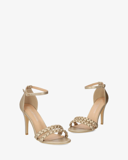 Soft gold sandals with heels