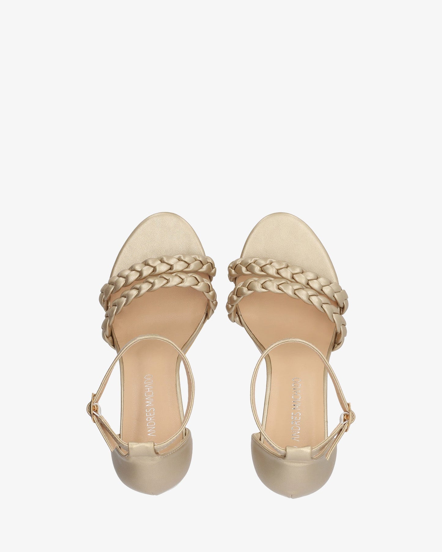 Soft gold sandals with heels