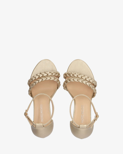 Soft gold sandals with heels