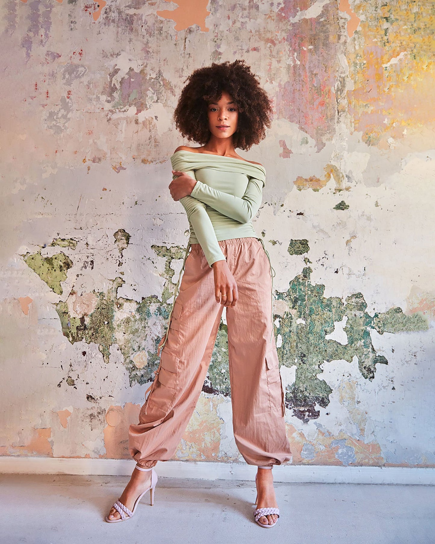 Sandalias en soft color marino con tacón