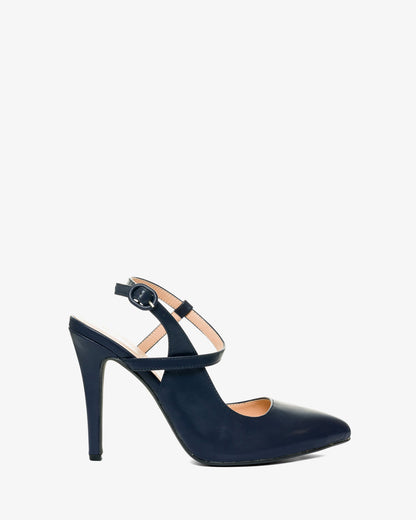 Refined pointe salon in soft marine fabric