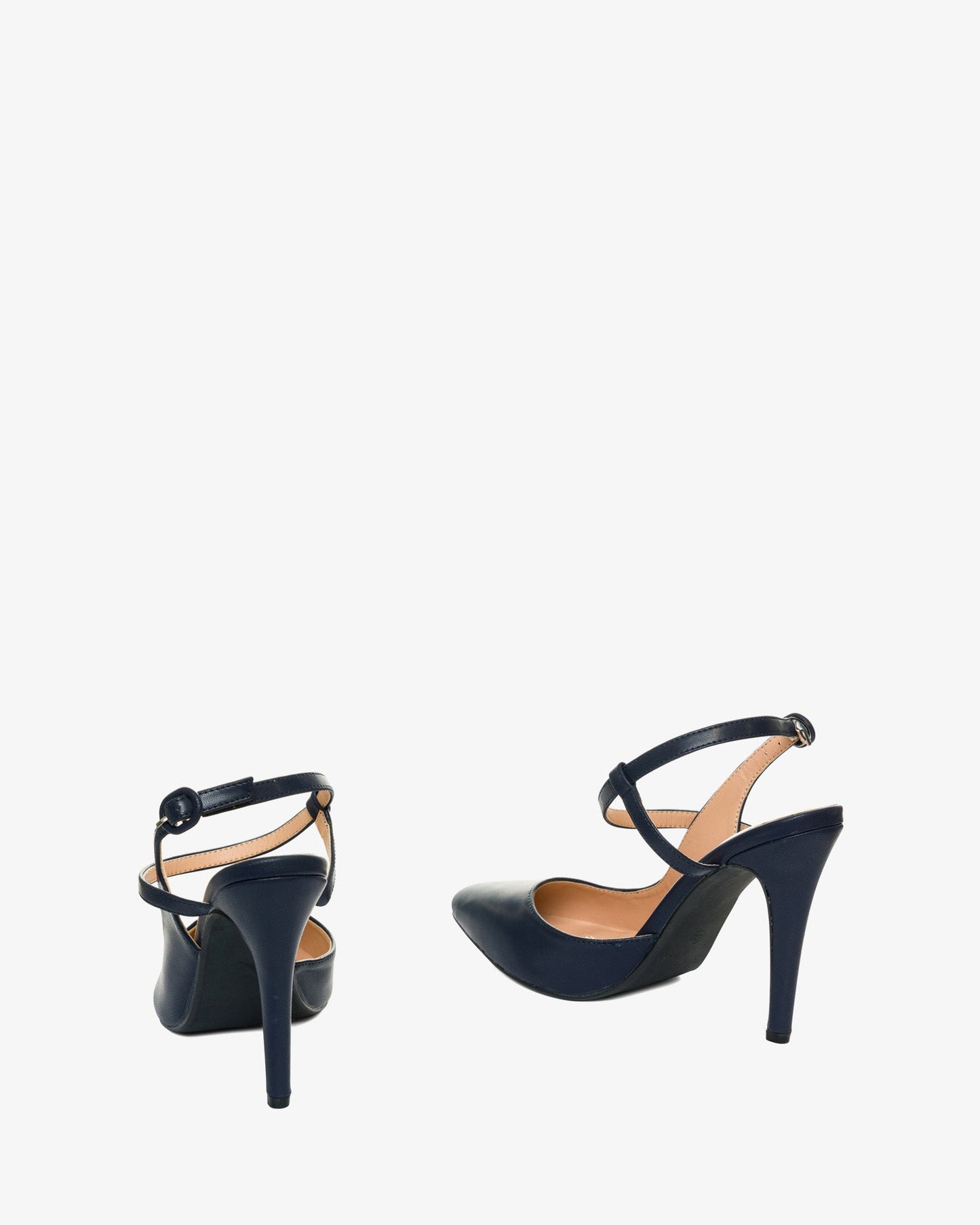 Refined pointe salon in soft marine fabric