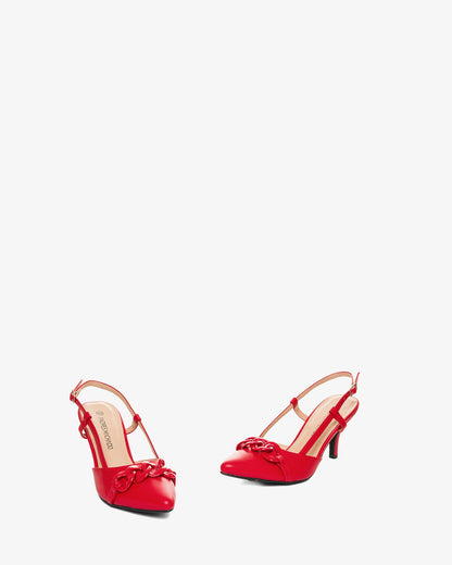 Salón destalonado en soft rojo