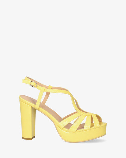 Sandal with yellow print