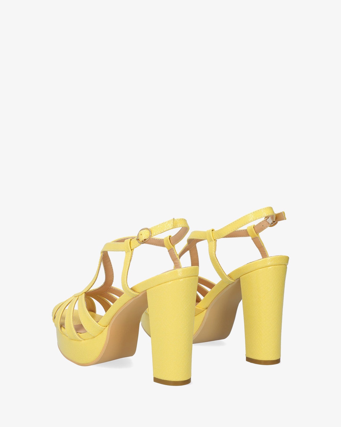 Sandal with yellow print