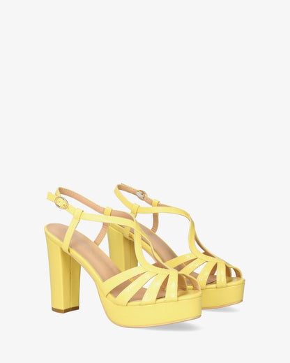 Sandal with yellow print