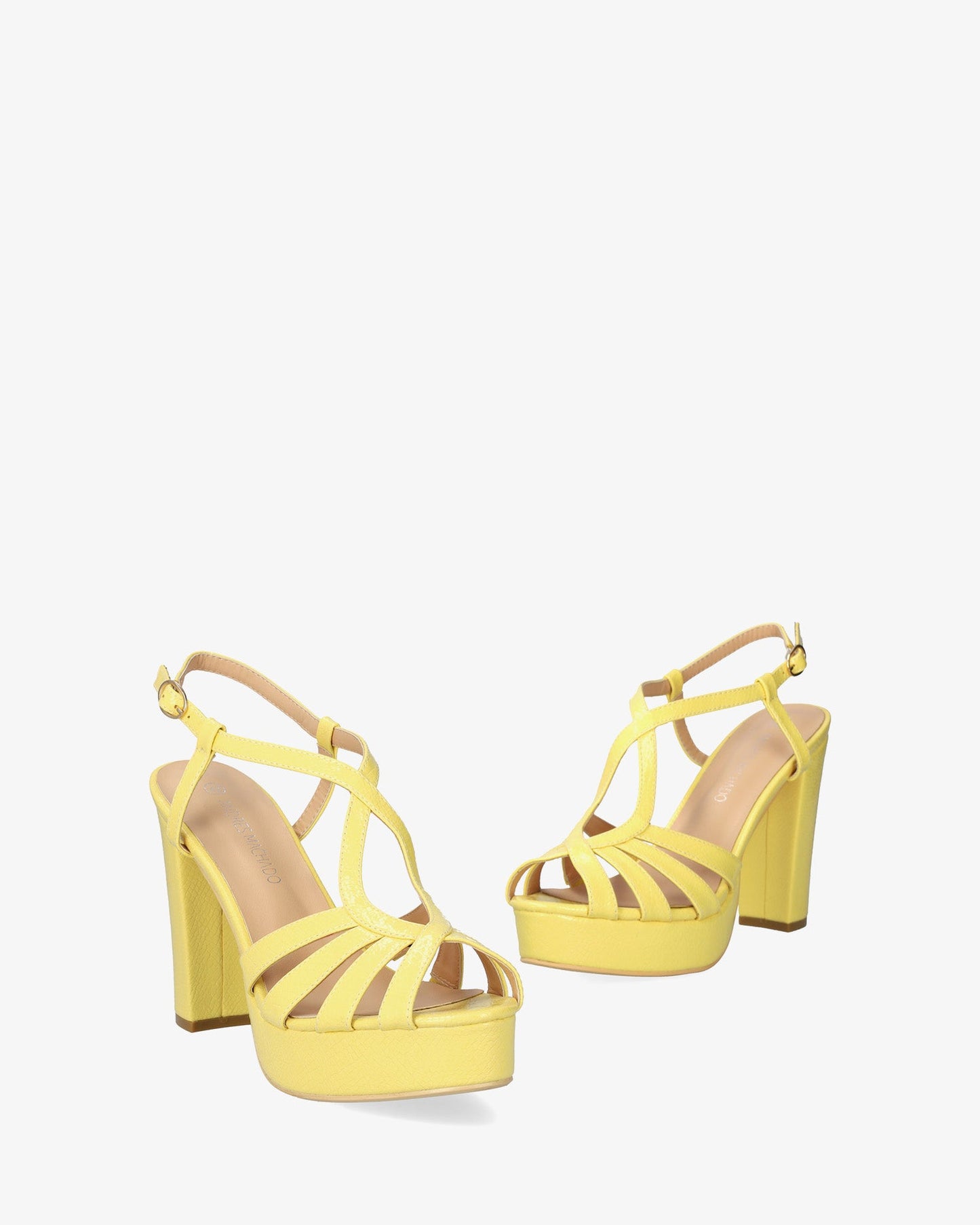 Sandal with yellow print