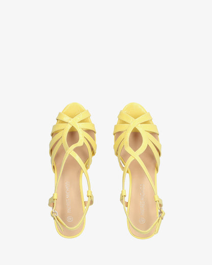 Sandal with yellow print