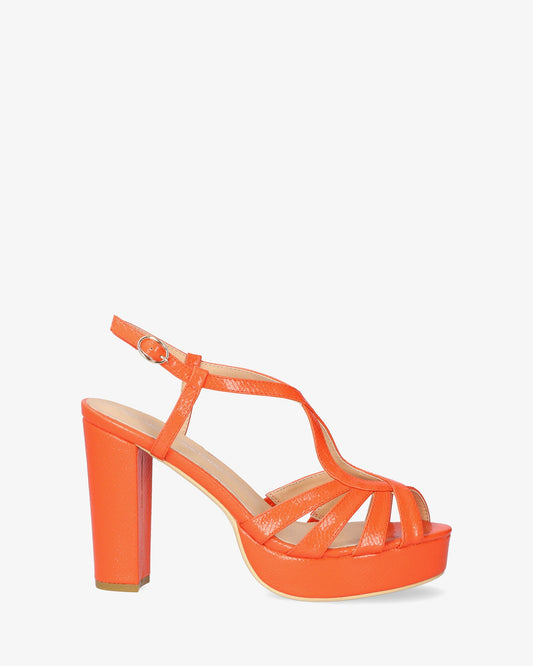 Sandal with orange print