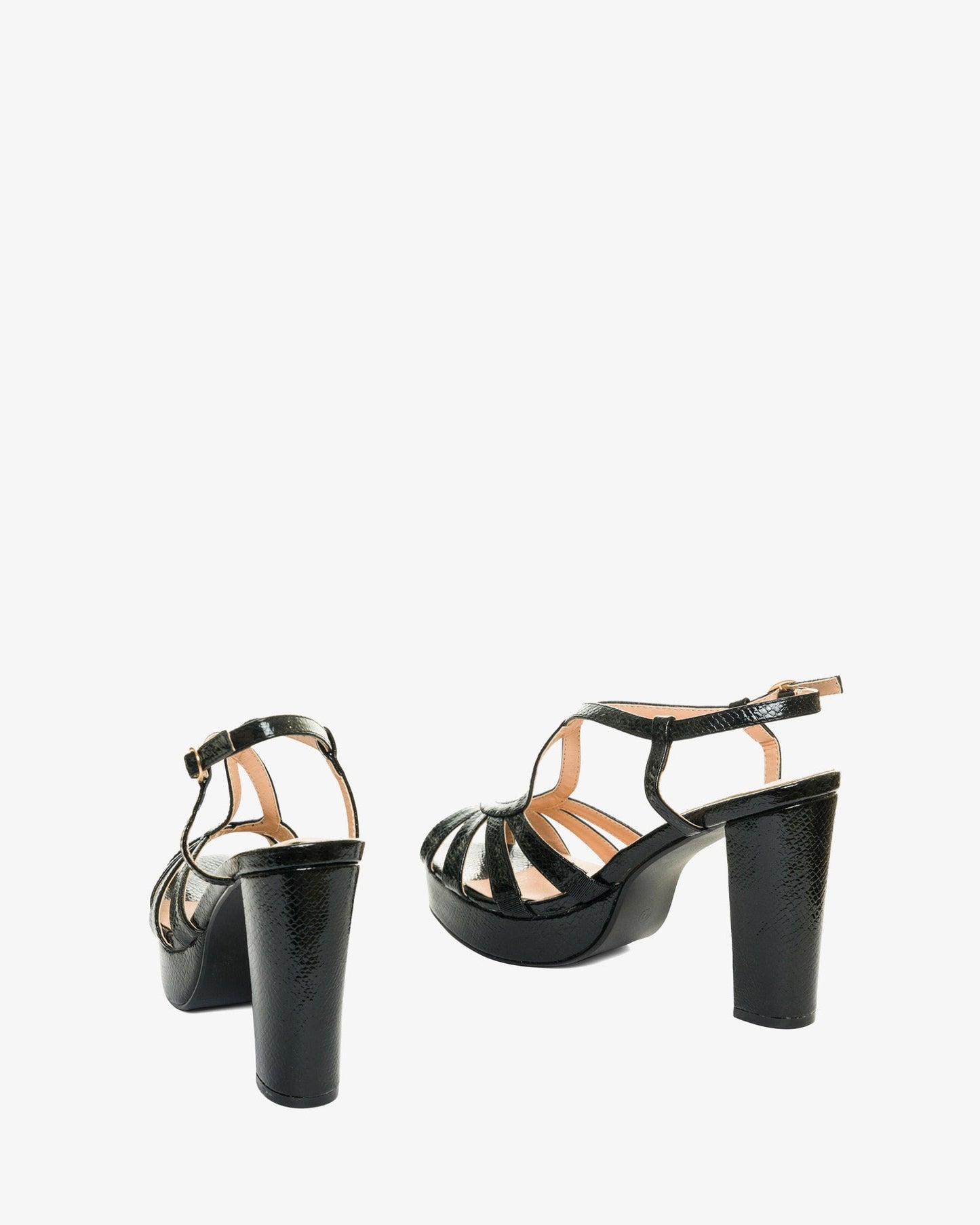 Sandal with black print