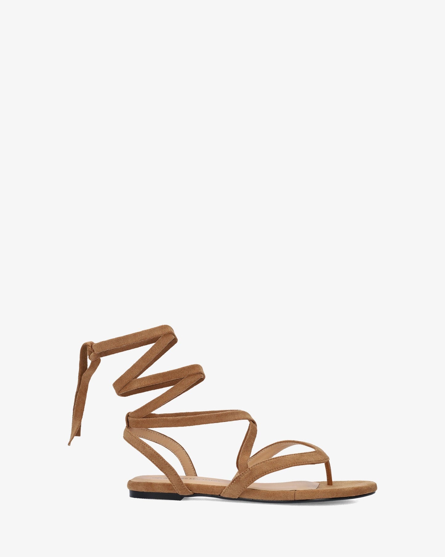 Sandalia plana en símil ante color camel