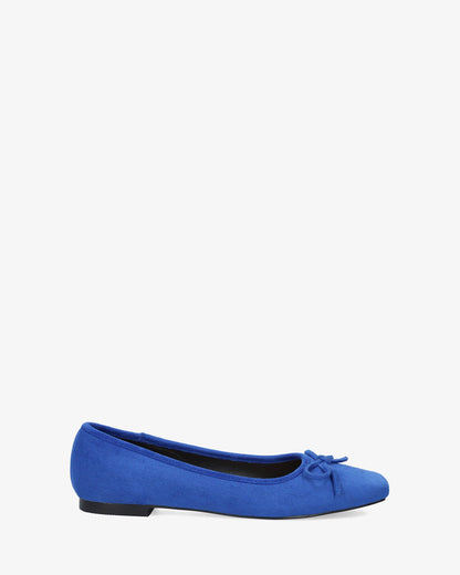 Blue suede-like ballerina flat