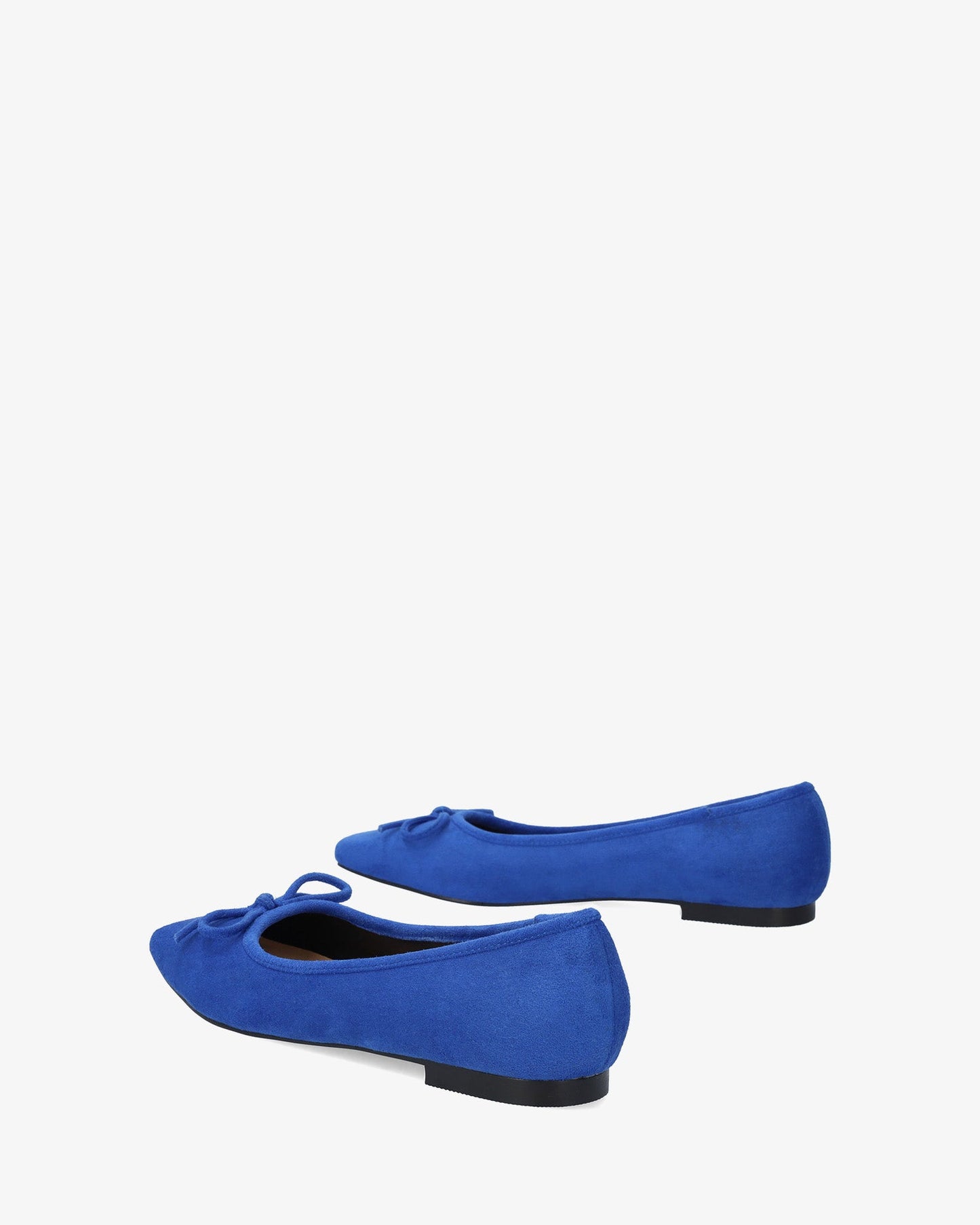 Blue suede-like ballerina flat