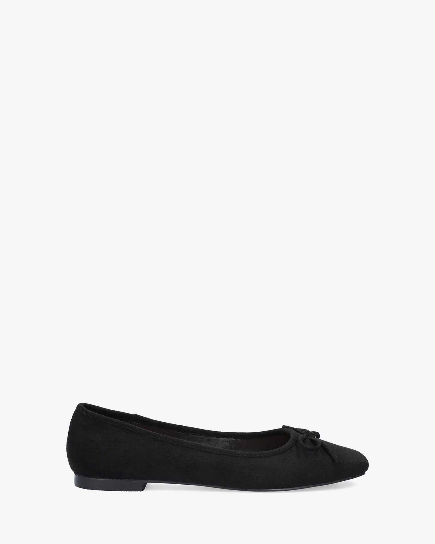 Black faux suede ballerina flat