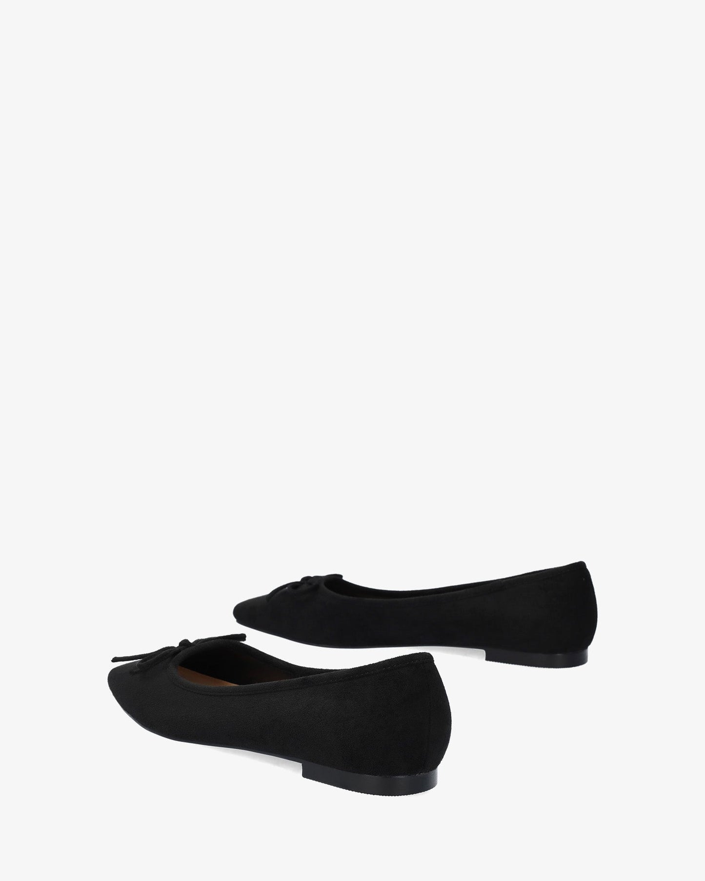 Black faux suede ballerina flat