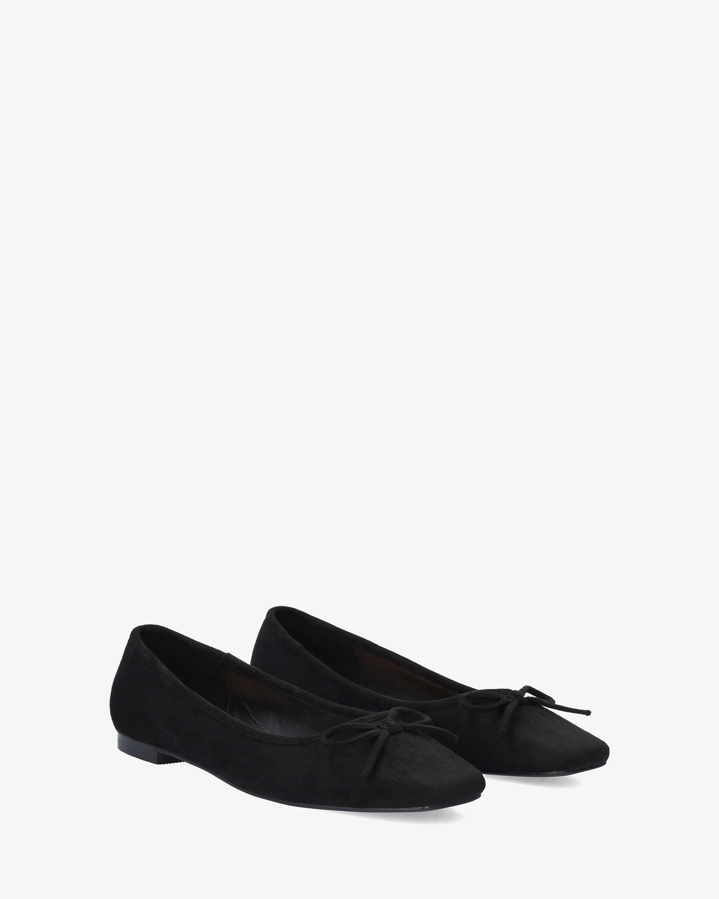 Black faux suede ballerina flat