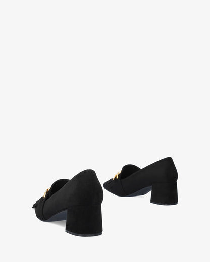 Mocasín flecos símil ante negro