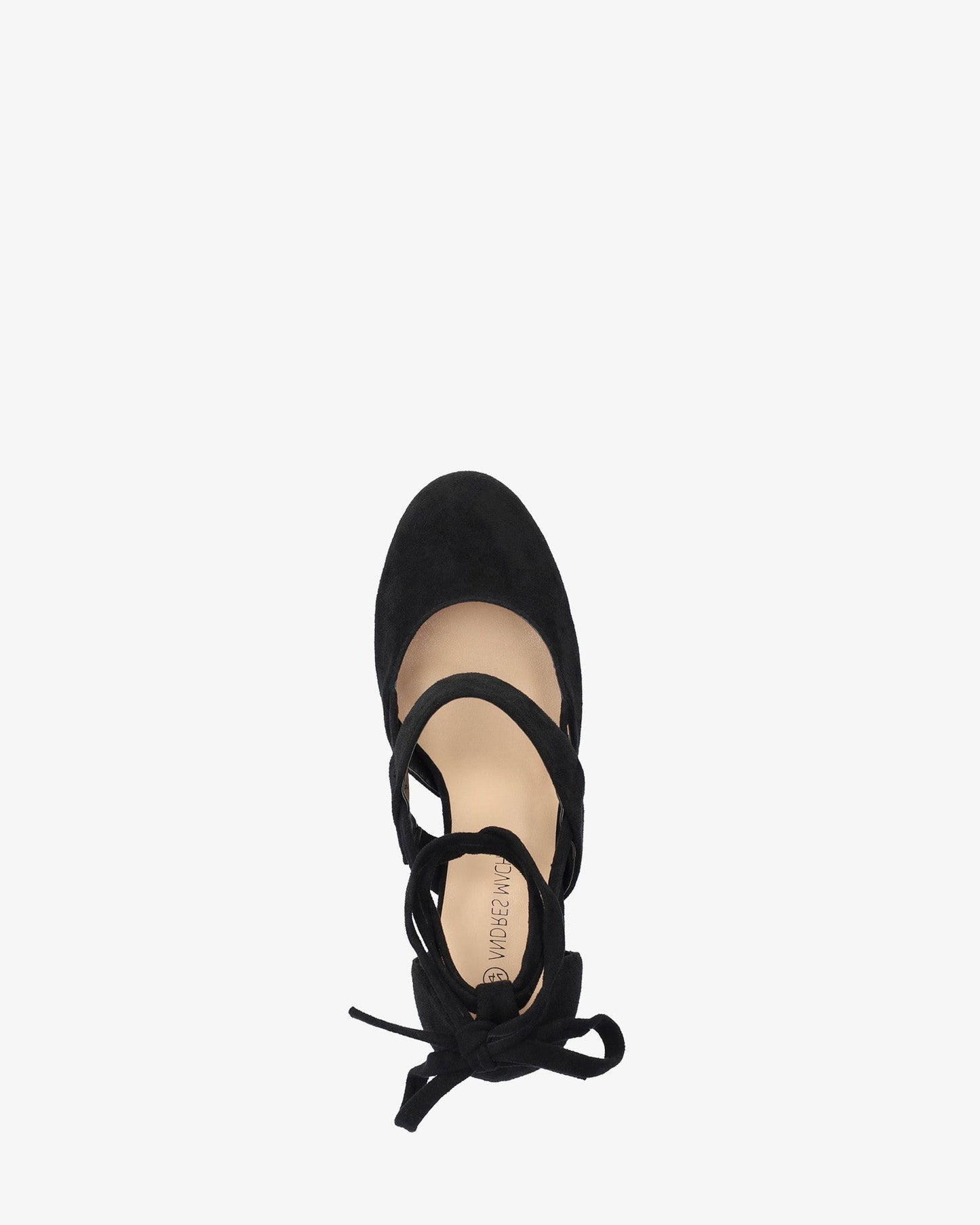 Black faux suede heeled shoe