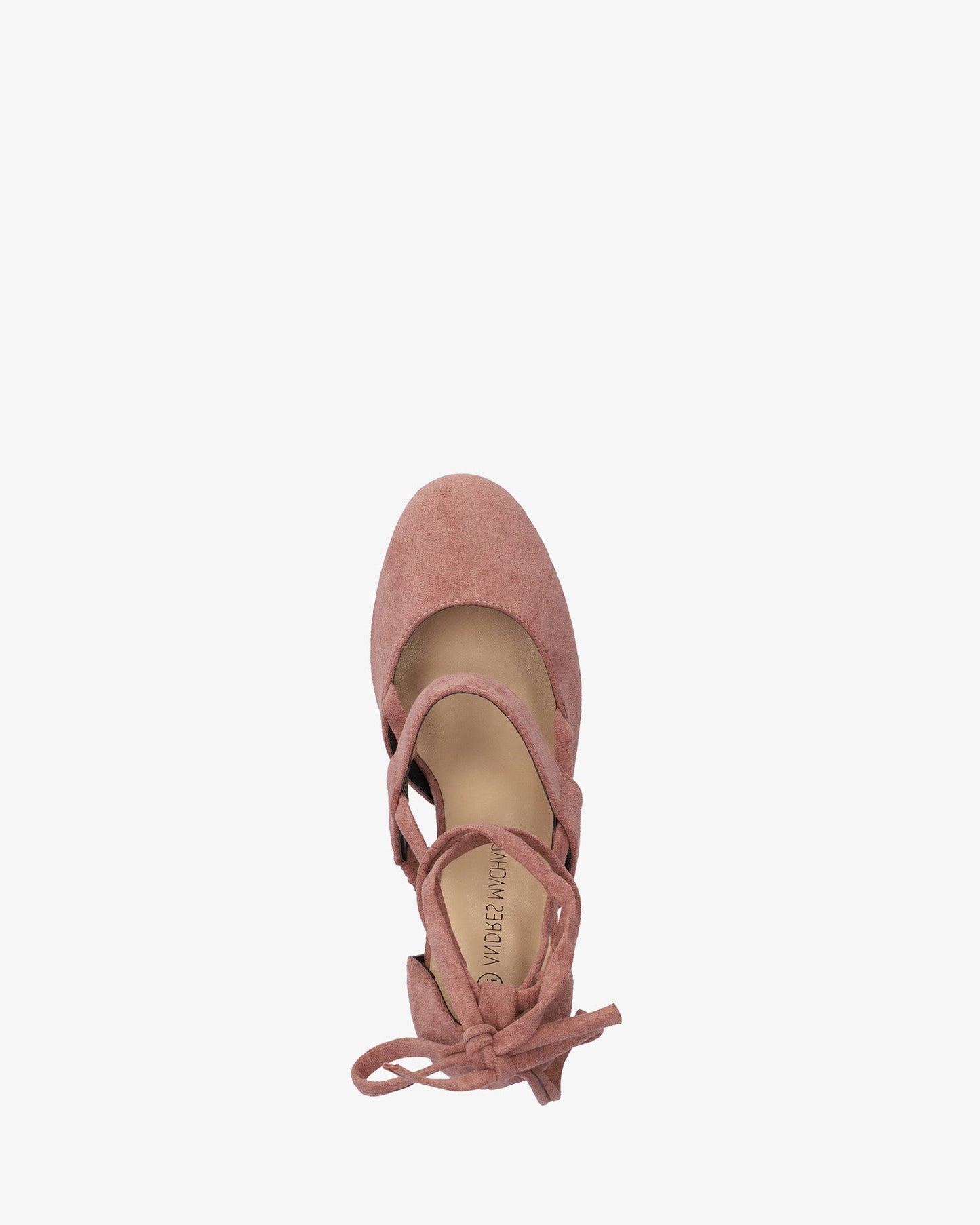 Pink faux suede heeled shoe