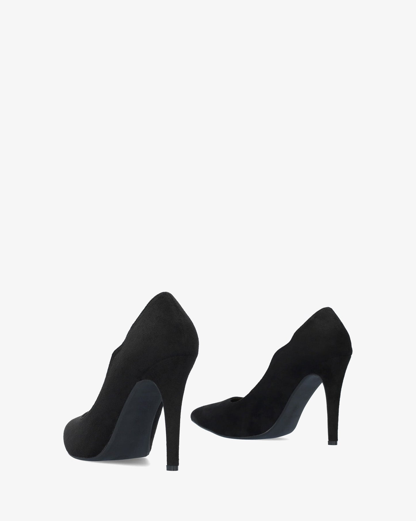 Black faux suede pointed toe pump