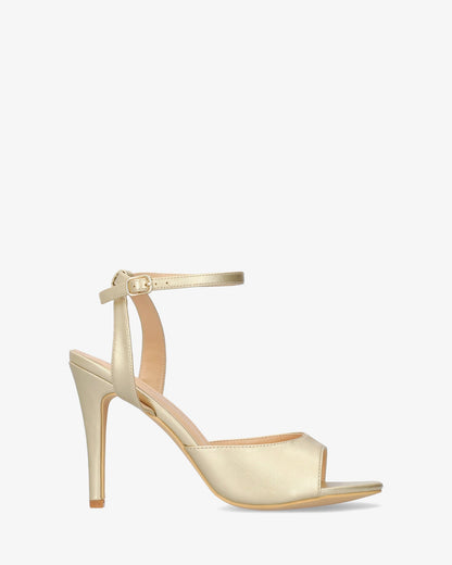 Soft gold sandal with high heel