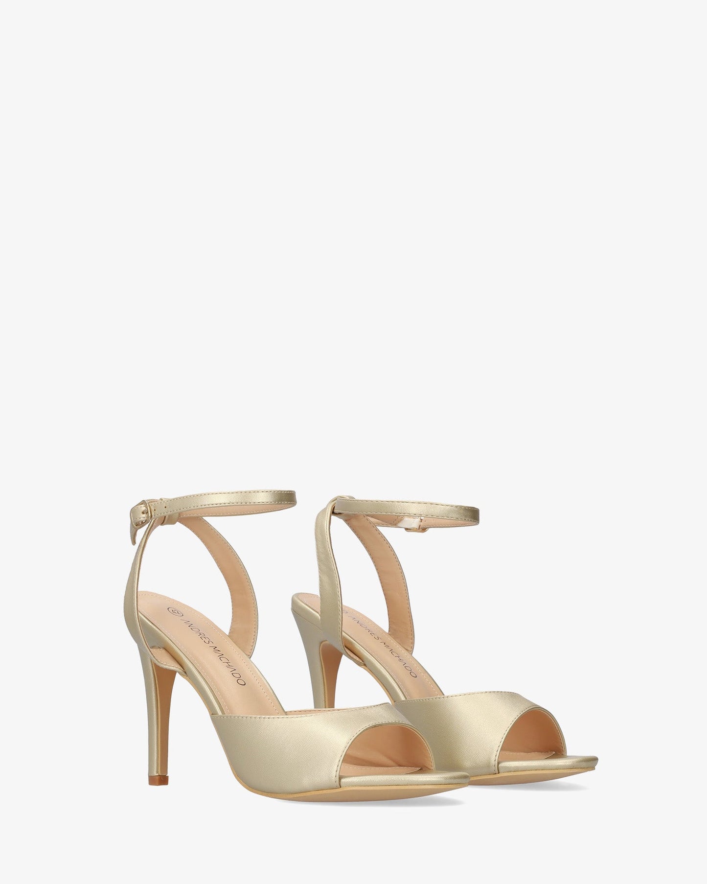 Soft gold sandal with high heel
