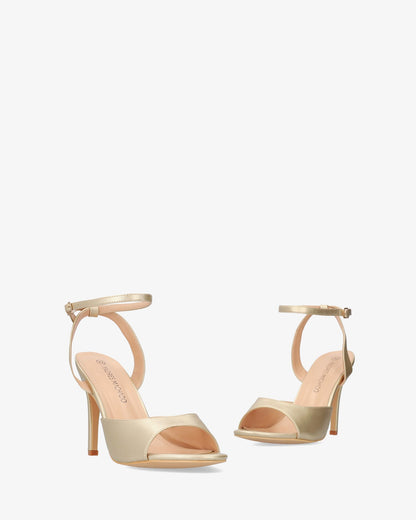 Soft gold sandal with high heel