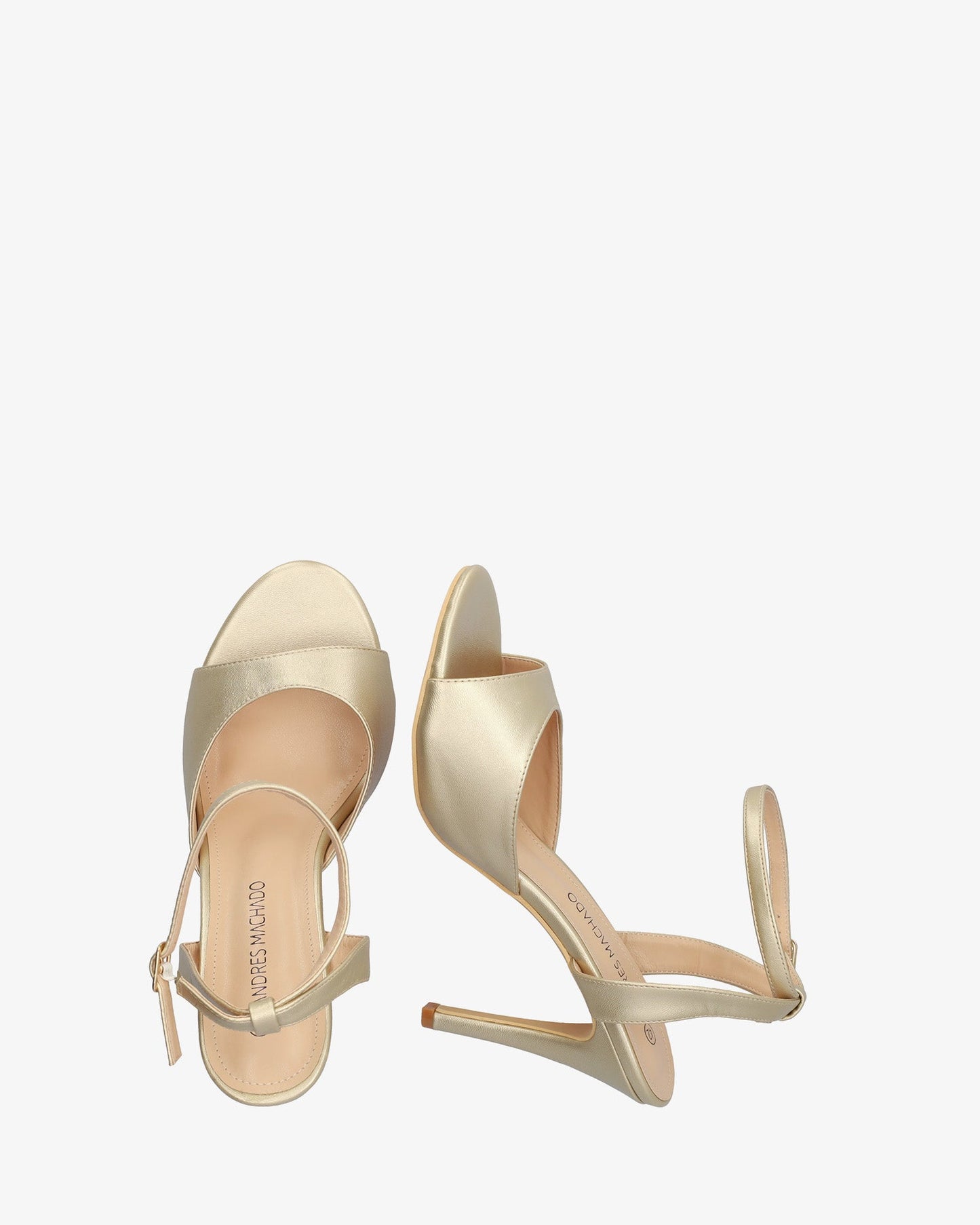 Soft gold sandal with high heel
