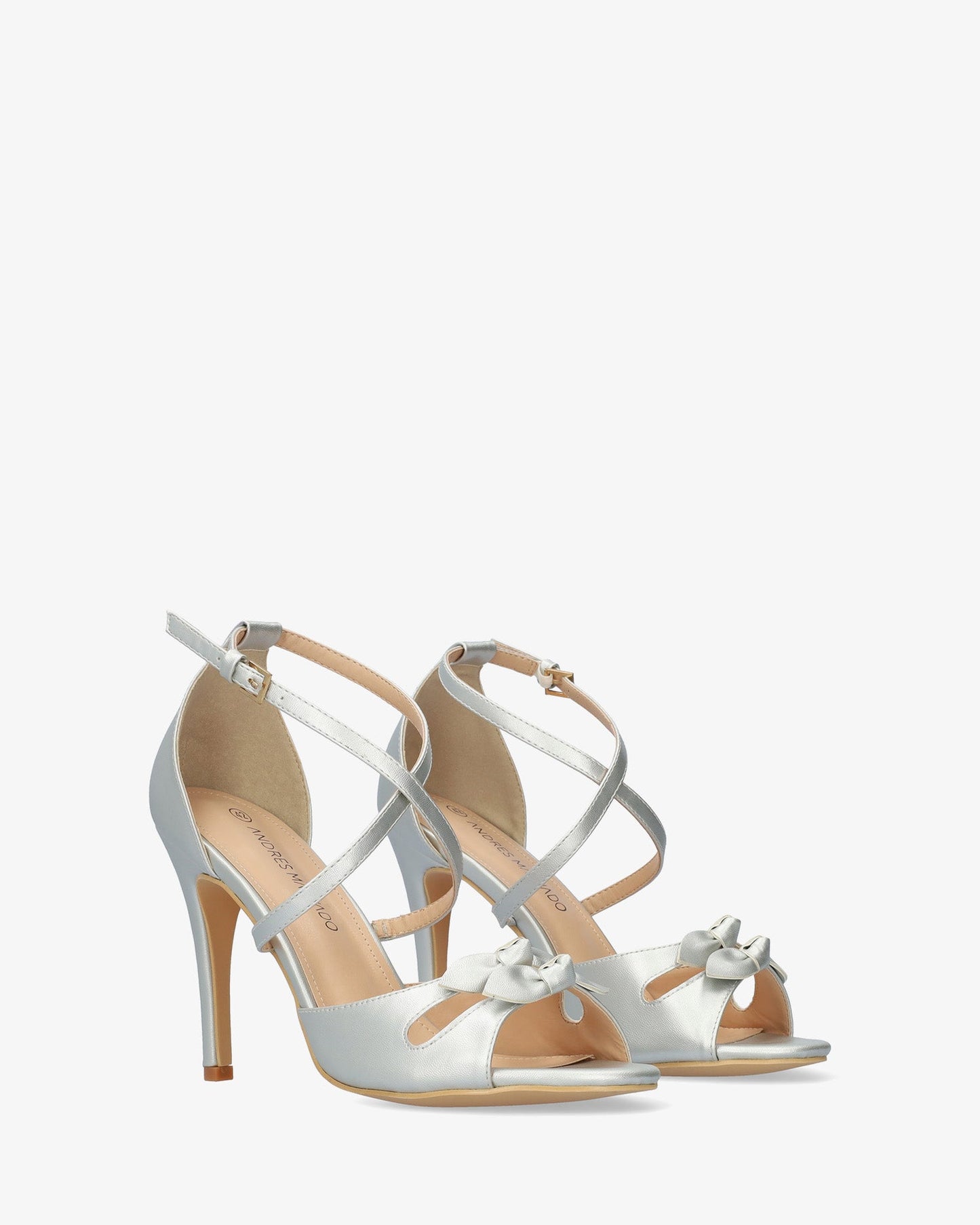 Silver soft sandal with high heel