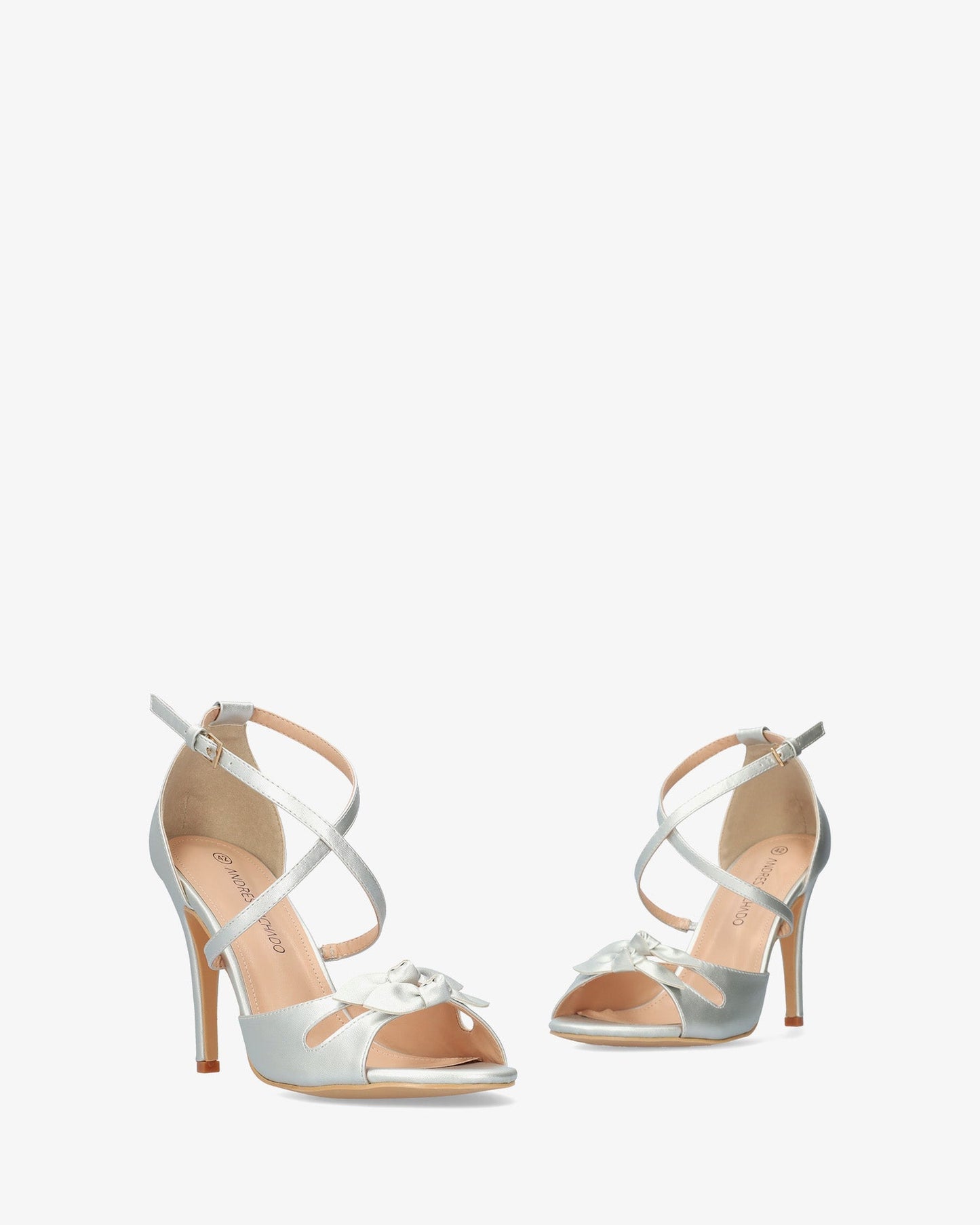 Silver soft sandal with high heel