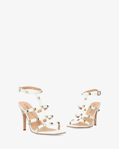 Sandalia en soft blanco con tacón alto