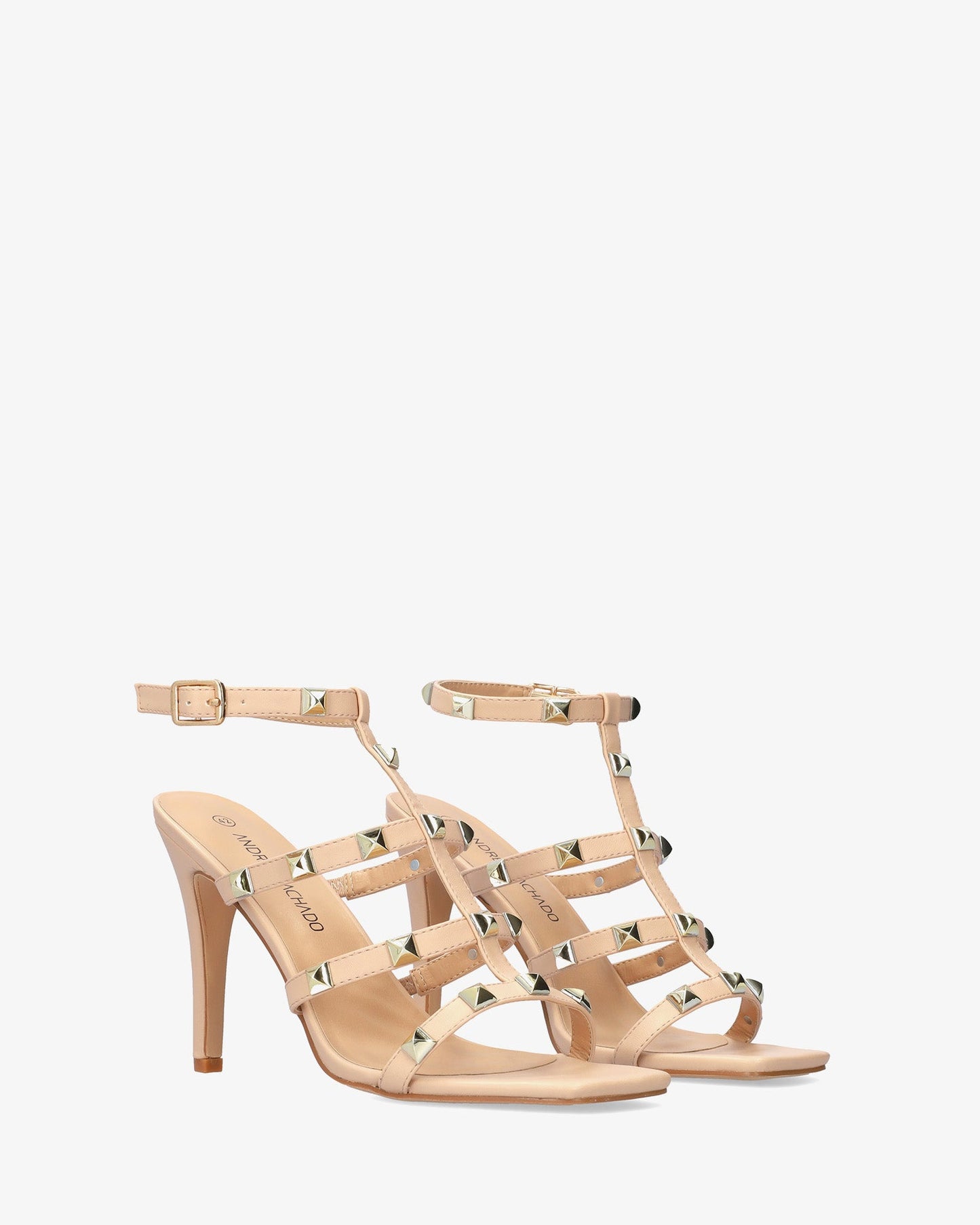 Sandalia en soft maquillaje con tacón alto