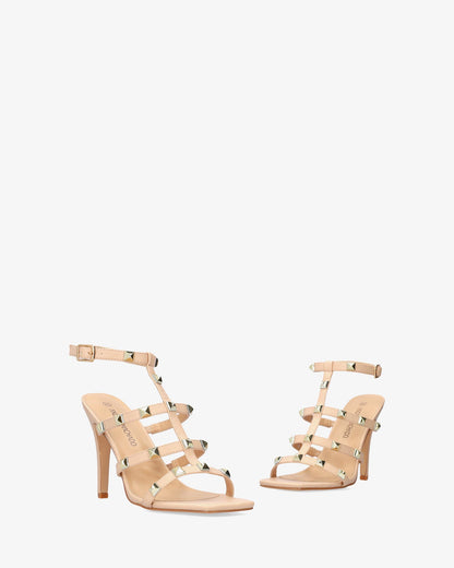 Sandalia en soft maquillaje con tacón alto