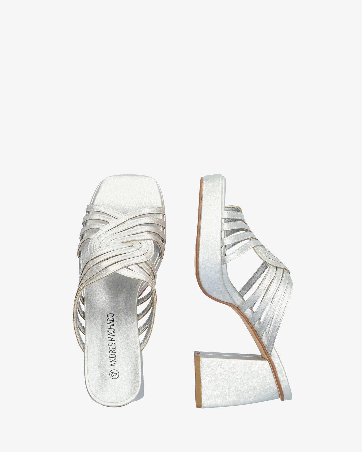 Mule en soft plata con tacón cuadrado