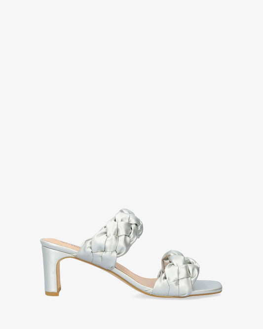 Mule en soft plata con tacón semi-cuadrado