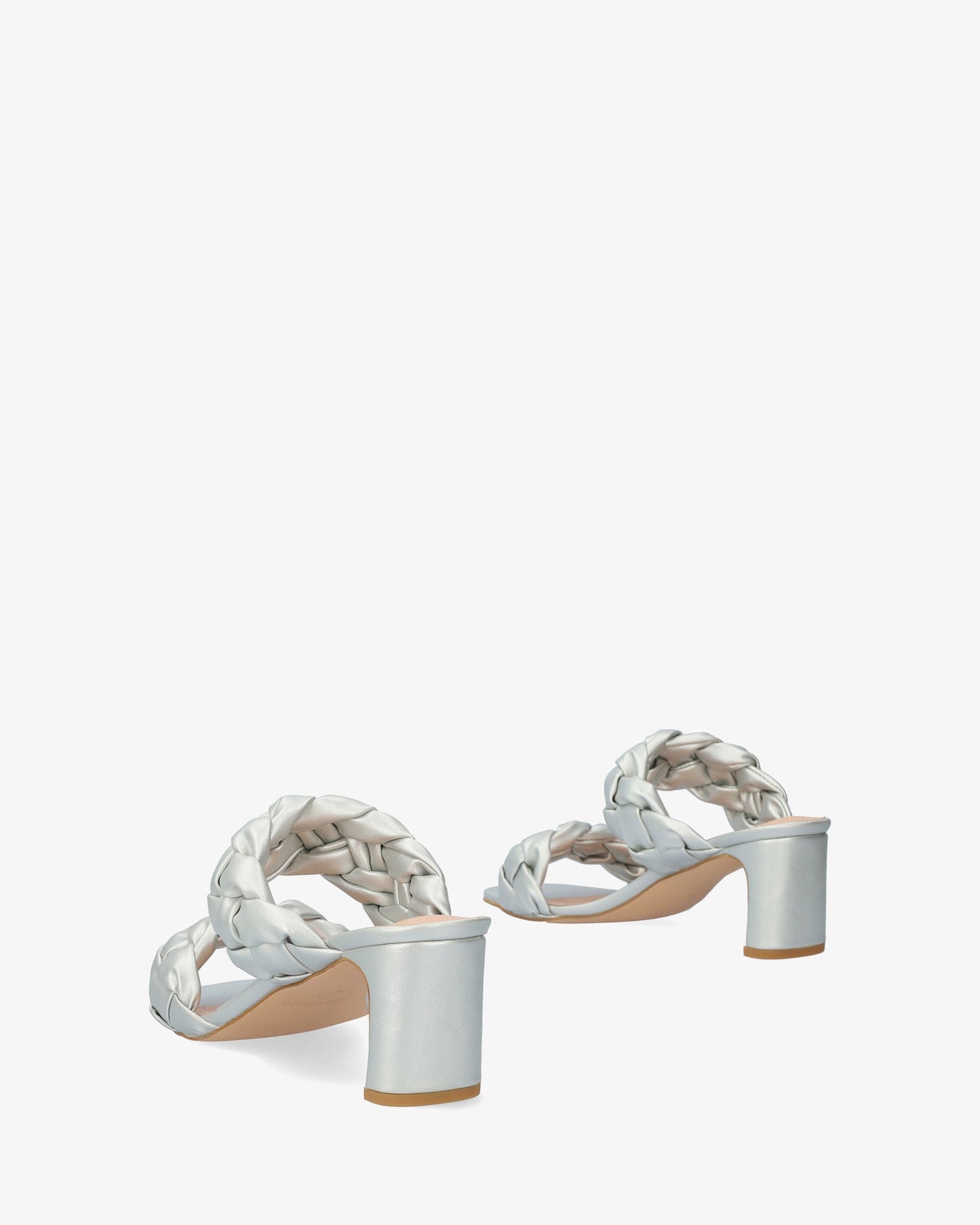 Mule en soft plata con tacón semi-cuadrado