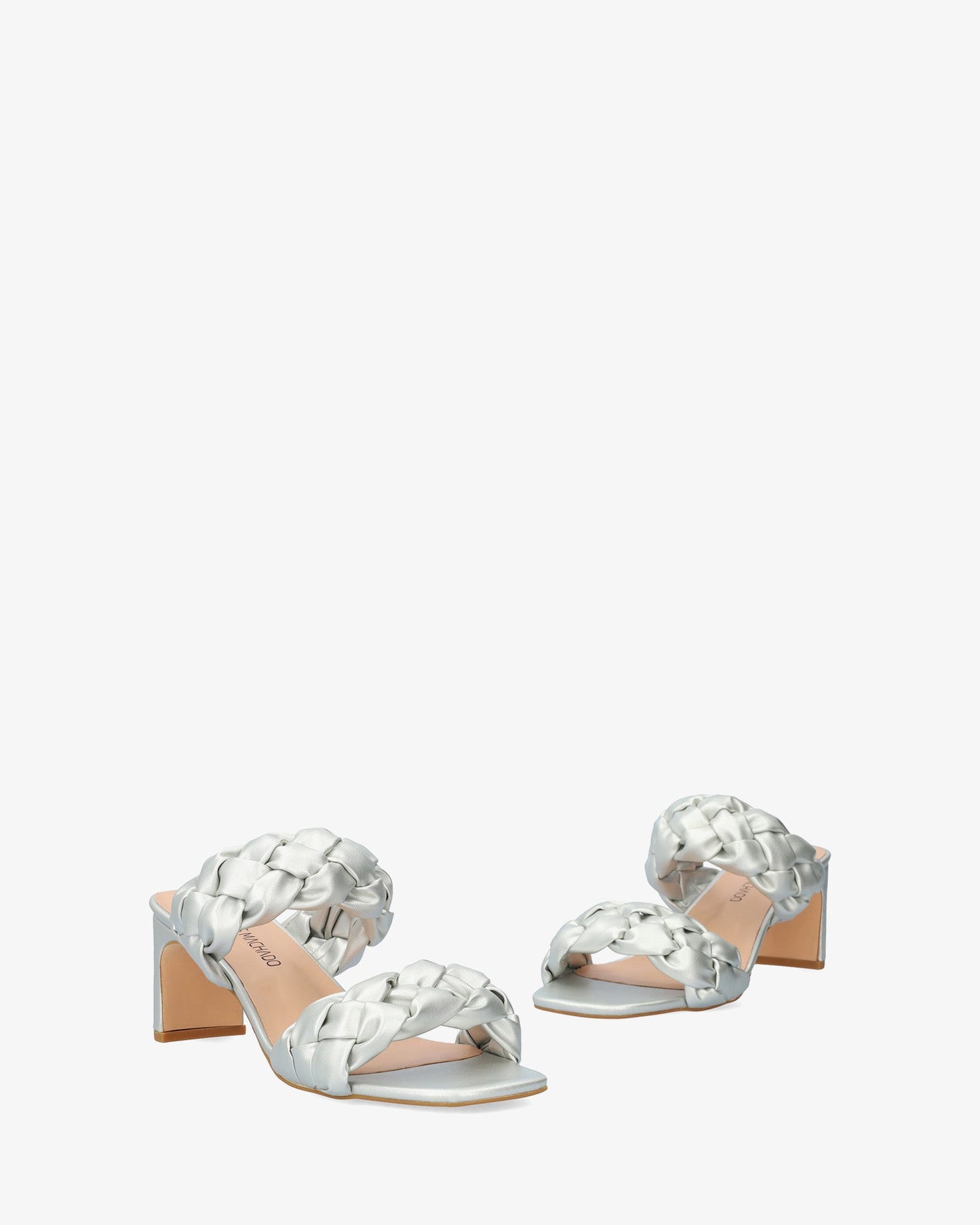 Mule en soft plata con tacón semi-cuadrado