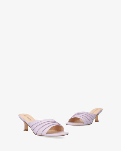 Mule en soft lila con tacón kitten