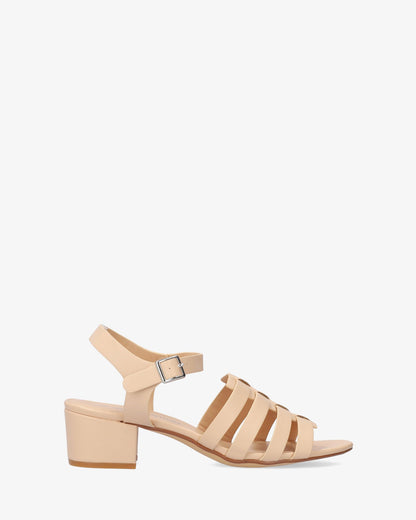 Soft makeup sandal with square heel