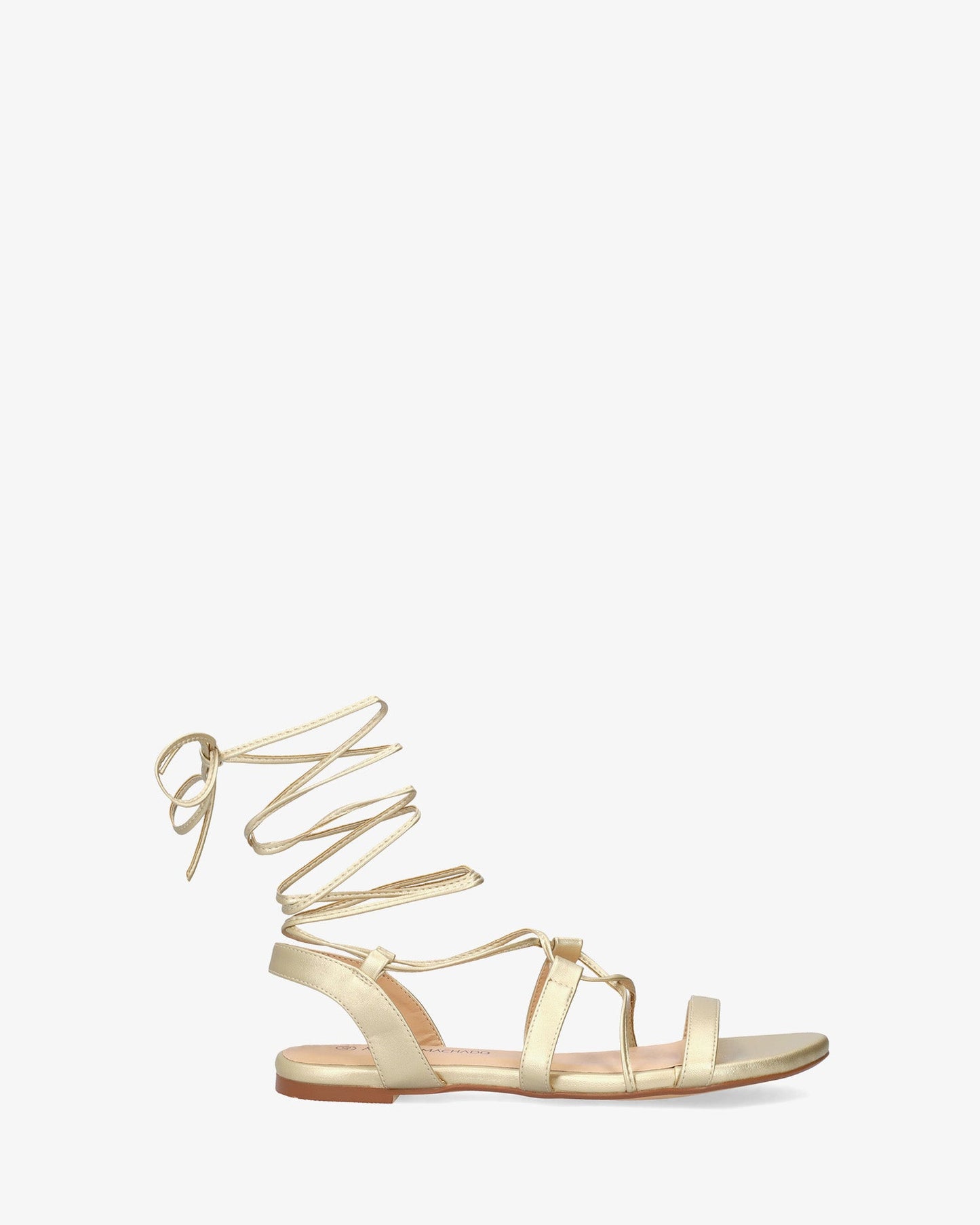 Sandalia plana en soft oro