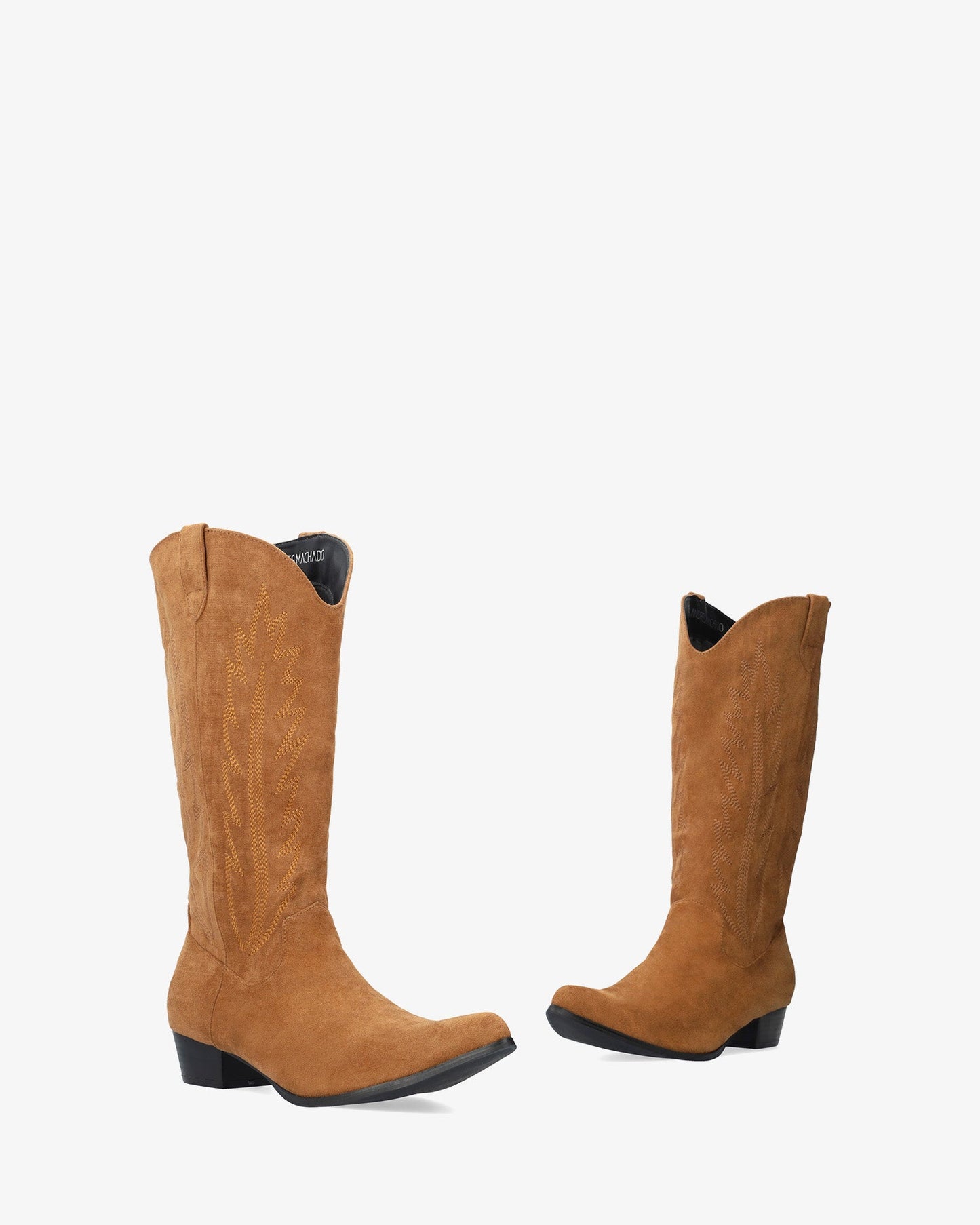 Brown faux suede cowboy boot