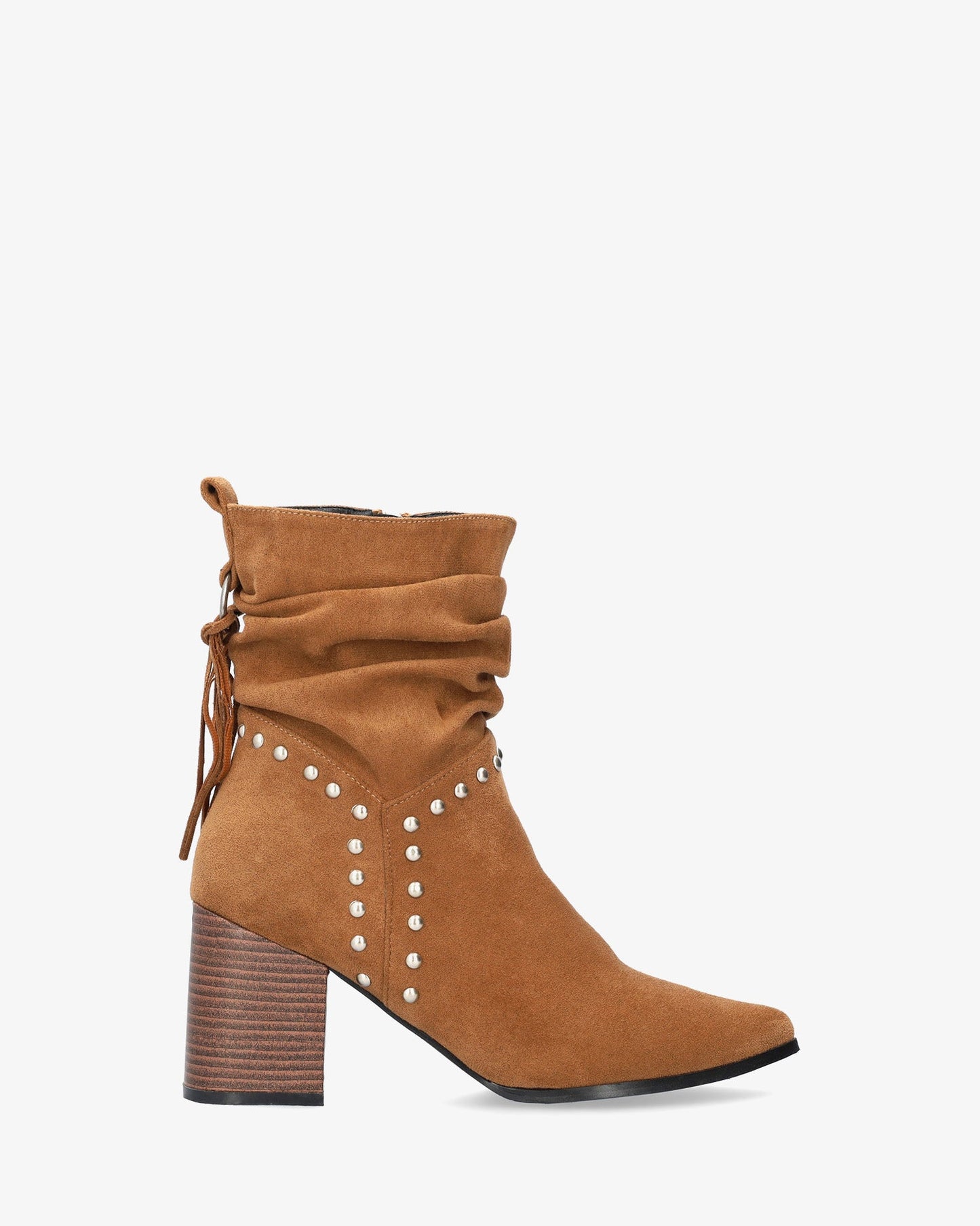 Brown faux suede cowboy boots